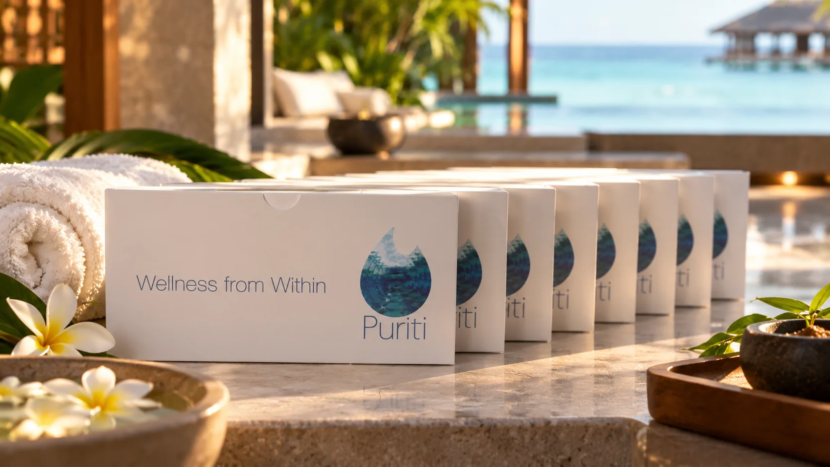Puriti Boxes in a spa by the sea